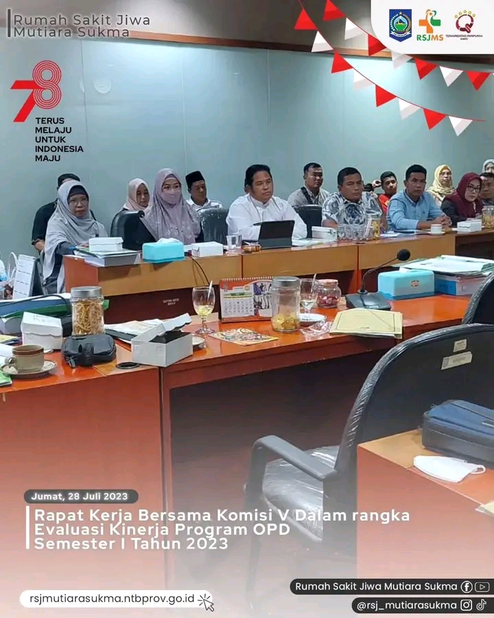 RAPAT KERJA BERSAMA KOMISI V DALAM RANGKA EVALUASI KINERJA PROGRAM OPD SEMESTER I TAHUN 2023